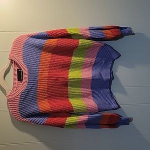 Broadway 38 rainbow knit sweater sz XL